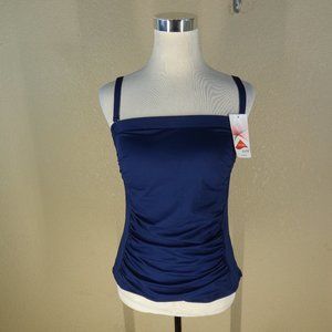 LANDS' END NAVY BLUE TANKINI sz 8 Adjustable straps NWT